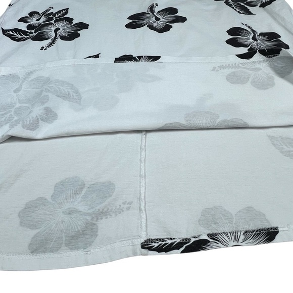 VINTAGE FAVANT Floral Hawaiian Short Sleeve Cotton Dress White & Black Size XXL - Picture 9 of 16